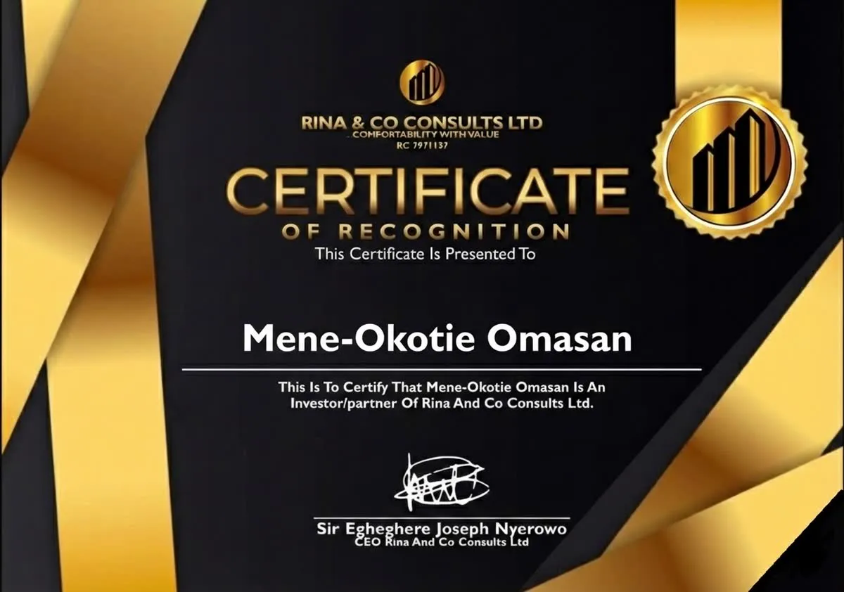 Investment Certificate